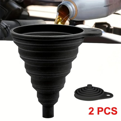 Universal Silikon Falttrichter Auto für Öl/Flüssigkeiten/Kraftstoff, 2 Stück - Bild 1 von 6