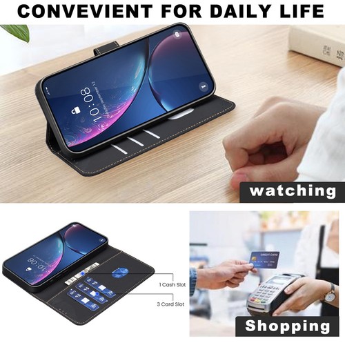 For T-Mobile Revvl 6/6 Pro Flip Shockproof Wallet Stand Phone Leather Case Cover - Picture 142 of 218