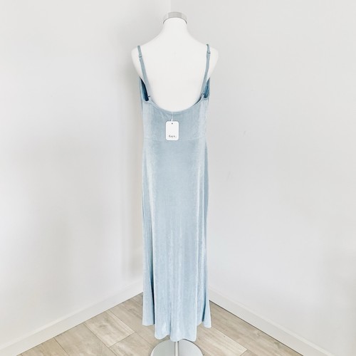 Fayt Refined Peri Dress Size 16 Blue Stretch Cowl Neck Long Strappy NEW flawed - Picture 3 of 11