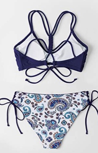 Conjunto de bikini para mujer CUPSHE talla grande 2X bandeau reversible bikini traje de baño nuevo con etiquetas - Imagen 3 de 7