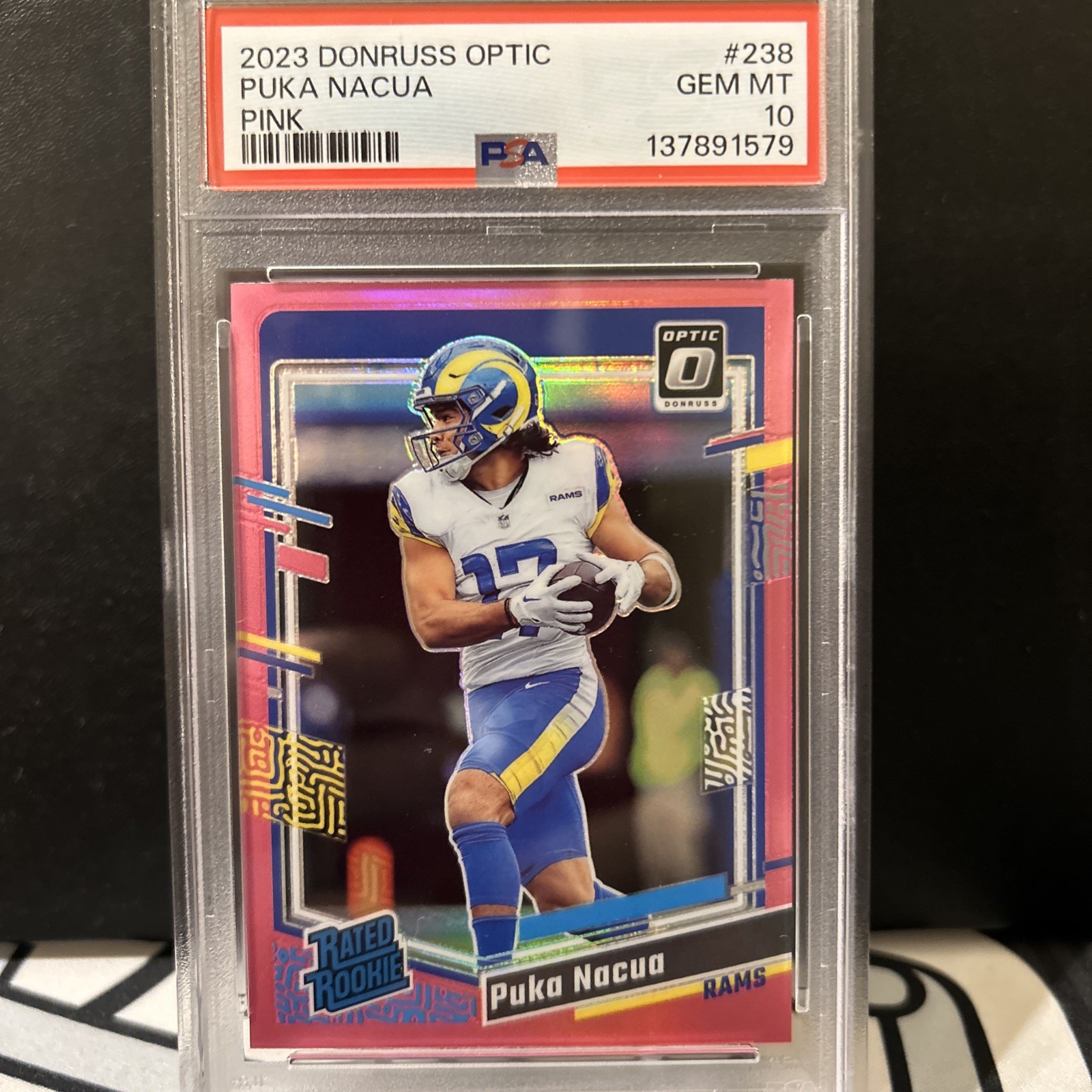 2023 Panini Donruss Optic Puka Nacua Pink #238 PSA 10