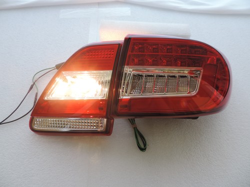 For 2011 2013 Toyota Corolla Altis Red/Clear LED Brake Signal Tail Light Pair - Picture 7 of 8