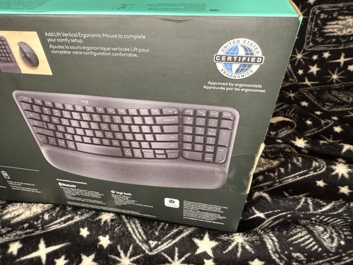 Logitech Wave Keys Ergonomic Wireless Keyboard-Black - Brand New Sealed - Picture 4 of 8