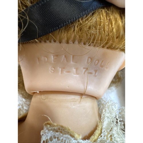 Vintage 1950s SHIRLEY TEMPLE 17" Doll ST-17-1  Ideal Gold Dress Black Ribbon - Picture 6 of 12