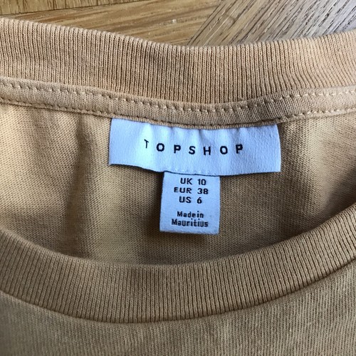 Topshop Women's Cotton Jersey Detail T’shirt Dress Corn Yellow UK Size 10 New - Picture 3 of 15