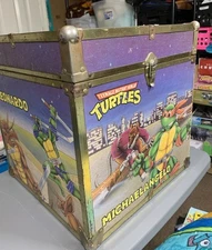 Vintage TMNT Teenage Mutant Ninja Turtles 16" Toy Chest Trunk Display Cube Box