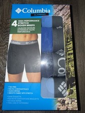 Columbia  4-Pair Mens Boxer Briefs Stretch Polyester Multicolor A  M 32-34 