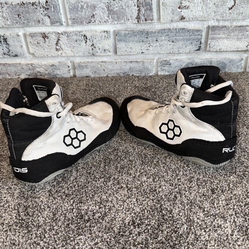 Rudis Youth Wrestling Shoes Unisex Size 1 White Black Lace Up - Picture 4 of 7