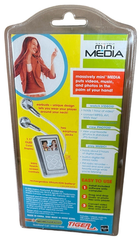 Tiger Massively Mini Media Player Video Photo Music Rechargable 76888 76881 New - Picture 2 of 2