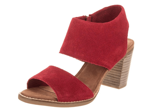 Sandalias TOMS para mujer de gamuza roja con recorte de Mallorca talla 7,5 - Imagen 1 de 9