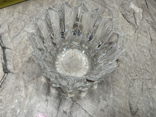 Orrefors Sweden Crystal Bowl "Fleur" 14 Point, 6.25"W x 4.5"H Label Signed Ser # - Picture 9 of 12