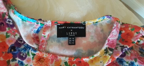 Lipsy x Mary Katrantzou Multicoloured Floral Midi Dress, Size 14 Free Delivery - Picture 3 of 11