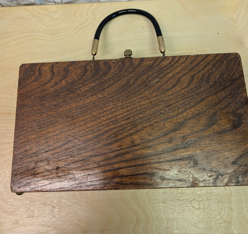 Vintage Enid Collins of Texas 1966 MIRA FLORES Wood Box Purse Colorful Flowers - Picture 9 of 9