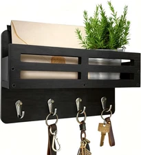 Key Holder Wall Mount, 10 inch Decorative Key and Mail Holder for Wall, with ...