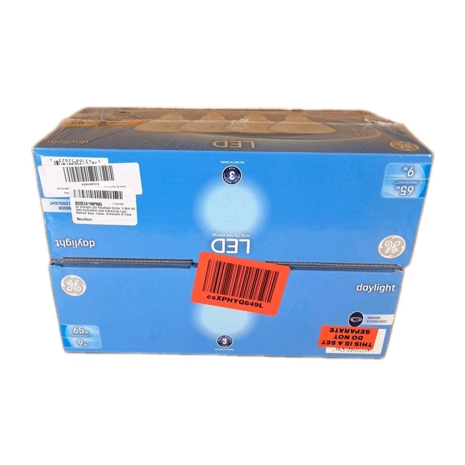 GE Flood Light Bulbs BR30 65W replacement 9w Daylight 8 Pack Dimmable 650 Lumen - Image 4 of 4