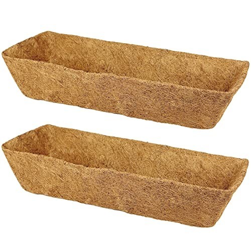 2 Pack 24 Inch Trough Coconut Liners for Window Box Planter Natural Coco Fiber - Picture 1 of 6
