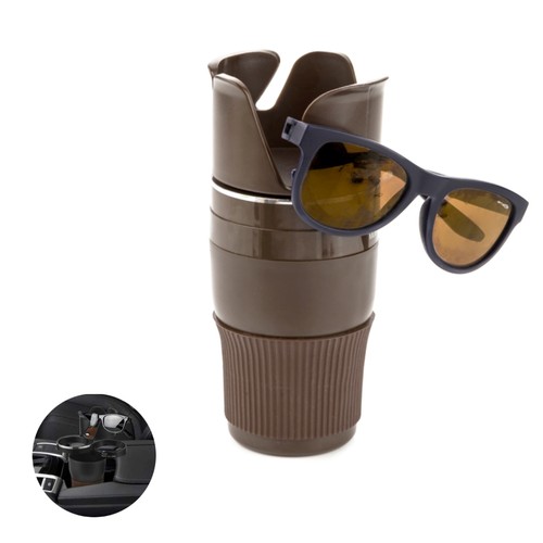 Multifunction cup storage compartment cup holder 5in1 brown for Peugeot - Picture 6 of 10