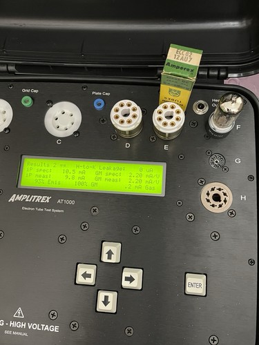 ONE Amperex ECC82 12AU7 Vacuum Tube/NOS/ Amplitrex Tested/Angle Halo Getter 1957 - Picture 16 of 16