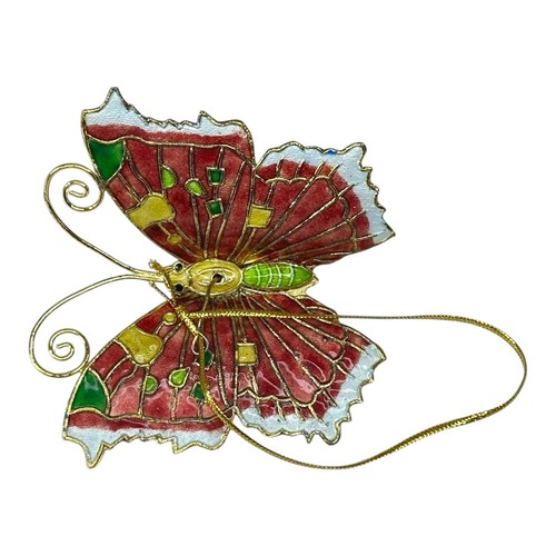 8 Stück Cloisonné Emaille Ornamente Hunde, Vogel, Schwein und Schmetterlinge Set - Bild 7 von 7