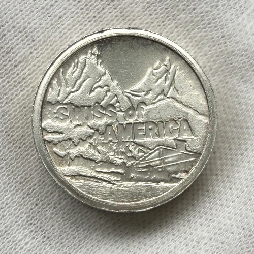 VINTAGE Swiss of America 1 oz .999 Fine Silver Ingot Round Draper Mint