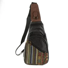 Canyon Sky Aztec Black Crossbody Sling Bag with RFID Technology