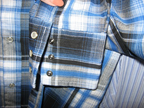 ELY Cattleman, Snap Front Western Shirt,Blue Plaid,Pockets,Long Slv, XXL - Picture 5 of 8