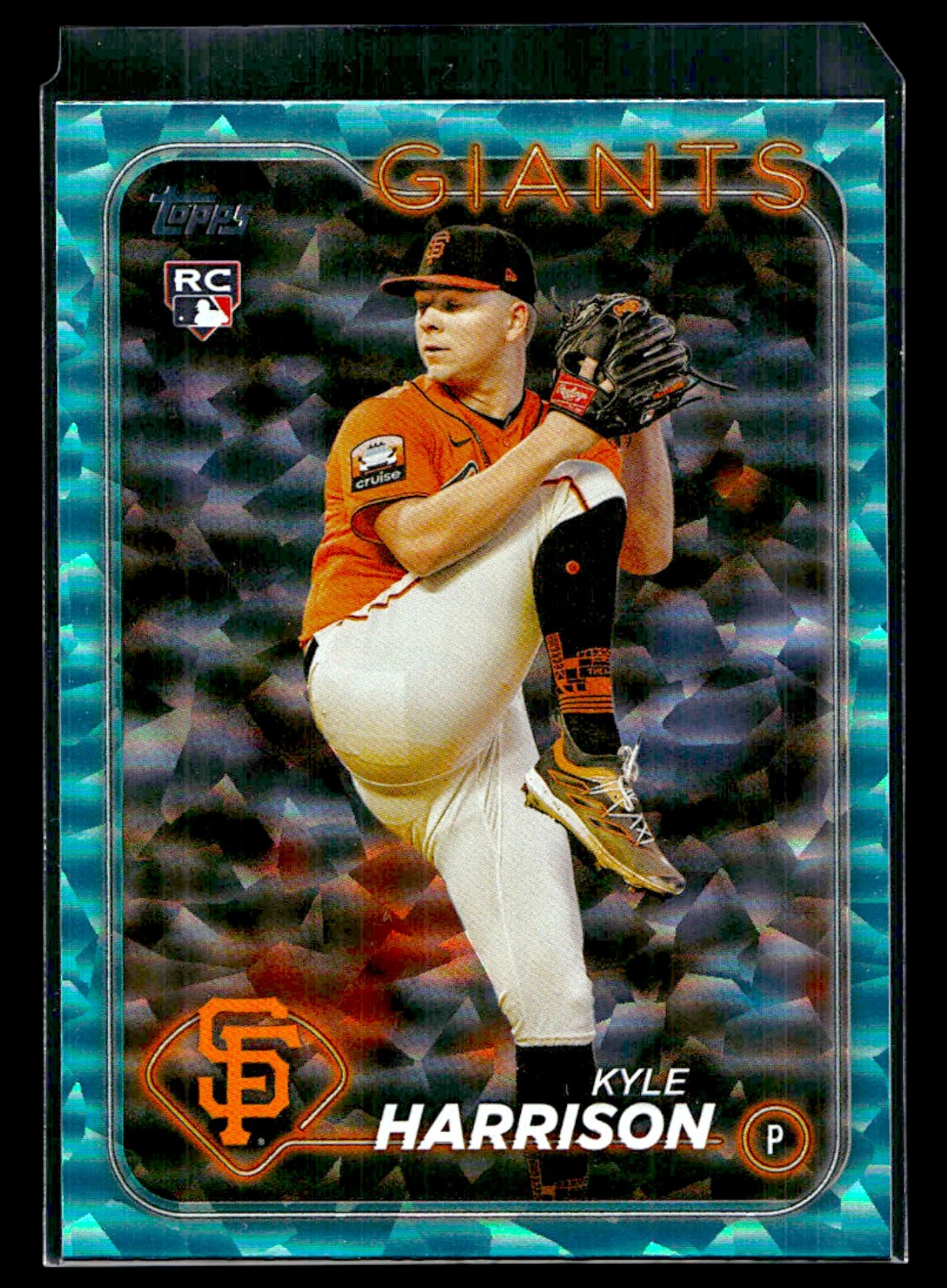 Kyle Harrison 2024 Topps #667 Aqua Crackle Foil #/399 Rookie