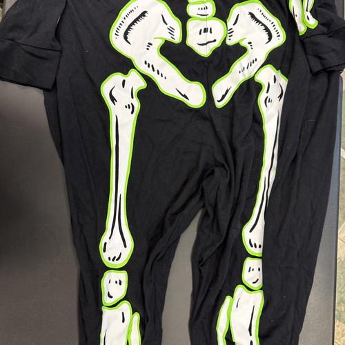 Old Navy Skeleton Pajamas Glow In The Dark Adult Halloween Costume One Piece 3X - Picture 2 of 5