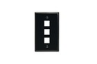 Keystone Wall Plate, 3 Port, Black