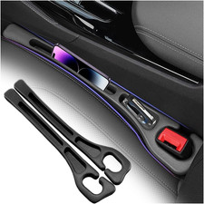 2PCS Upgraded Car Seat Gap Filler,Soft No Drop Seat Guard for Cars with Dual Slo