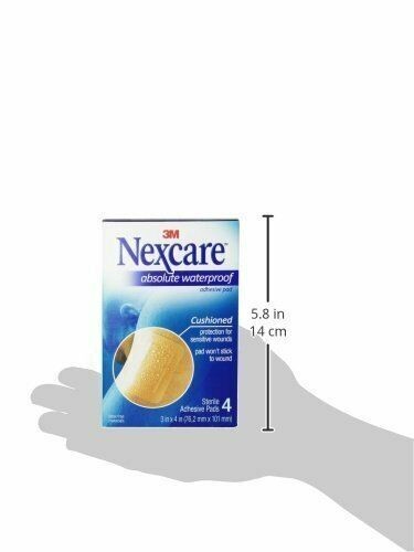 Almohadilla de gasa adhesiva estéril Nexcare 3M con impermeable absoluto 3 pulgadas x 4 pulgadas 4 unidades - Imagen 5 de 6