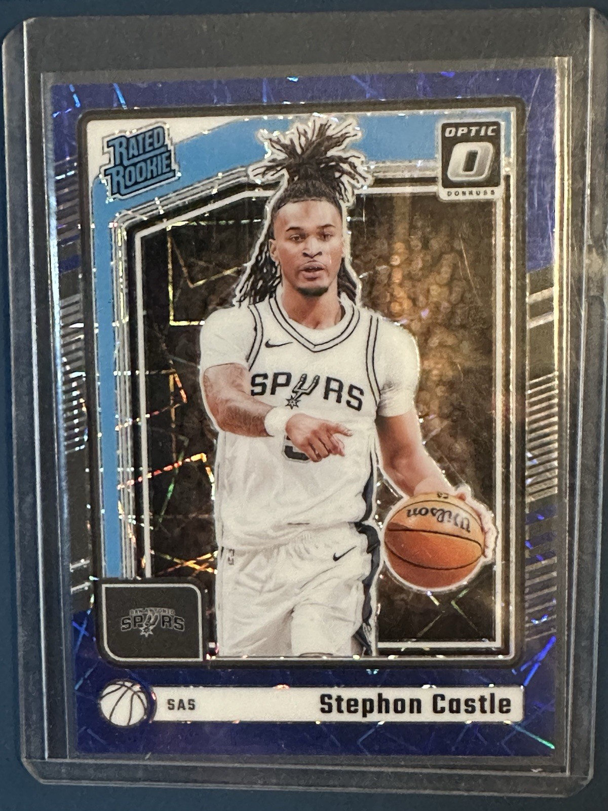 2024-25 Donruss Optic #254 Stephon Castle RC Rated Rookie Purple Shimmer Prizm