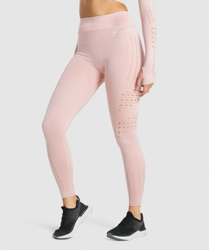 Gymshark Glow Seamless Pink Cut Out High Rise Compression Tights GLLG5128 Sz XS - Picture 1 of 5