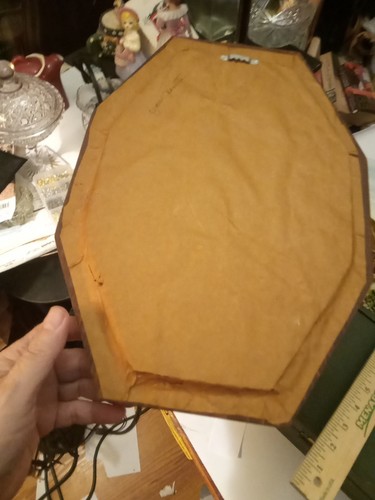 Gufo vintage e finti fiori secchi in cornice sotto plastica guarda foto (K1) - Foto 4 di 13