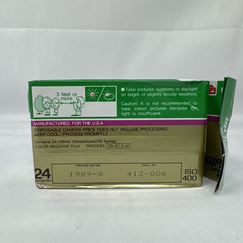 Vintage FUJICOLOR QuickSnap Super HR Disposable 35mm Camera 24 Exposures NEW #1 - Picture 3 of 4