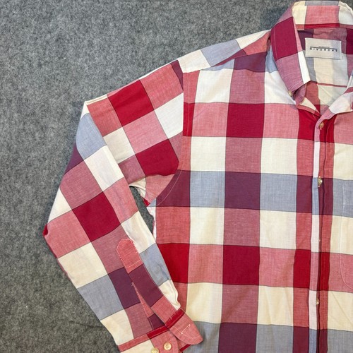 Givenchy Monsieur Mens Size Medium Plaid Button Down Long Sleeve Shirt - Picture 3 of 10