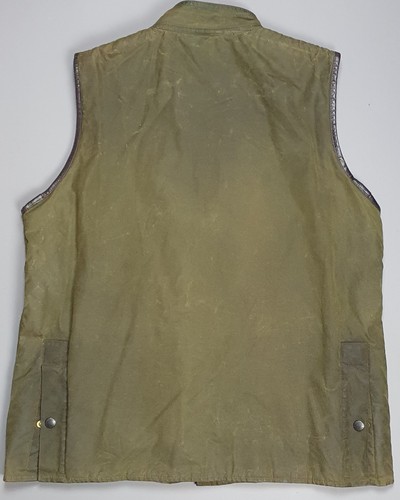 Barbour Westmorland Waxed Gilet Wax Jacket Olive Green Size XL Country Coat - Picture 2 of 8