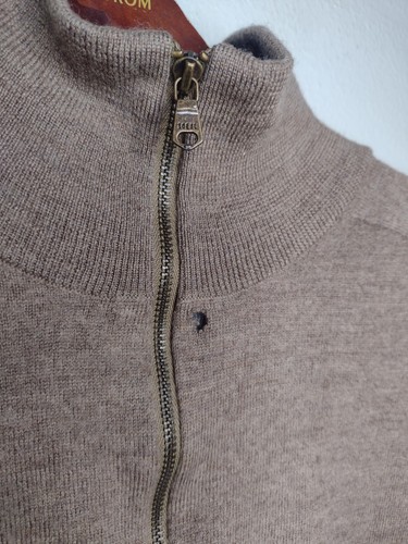 Gap Women Italian Merino Wool 1/4 Zip Sweater Large Pullover Preppy Old Money P3 - Picture 2 of 7