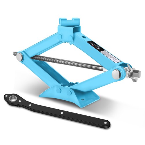 12.6-17.3 4409lbs Capacity Hydraulic Lift Sky Blue Scissor Jack w/Ratchet Wrench - Photo 1/6