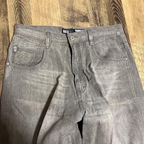 Pantalones de mezclilla SouthPole para hombre 36x28 gris Y2K Jesse Pinkman patinador holgados pierna ancha 82628 - Imagen 7 de 10
