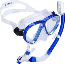 Snorkel Set Wide-View Adult Snorkeling Scuba Gear, Professional Snorkel Goggles