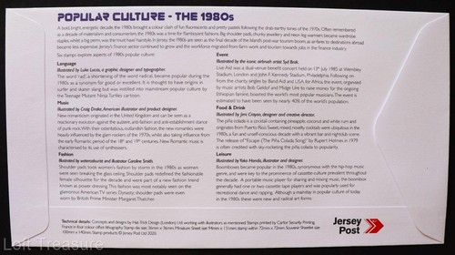 Jersey Stamps "Popular Culture 1980's" First Day Cover 2020 - Picture 3 of 3