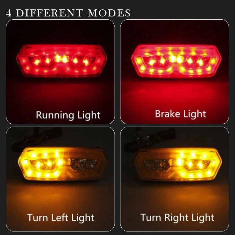 LED Motorcycle Turn Signal Brake Tail Light For Honda CBR650F Grom 125 NC700XD - Image 4 of 4