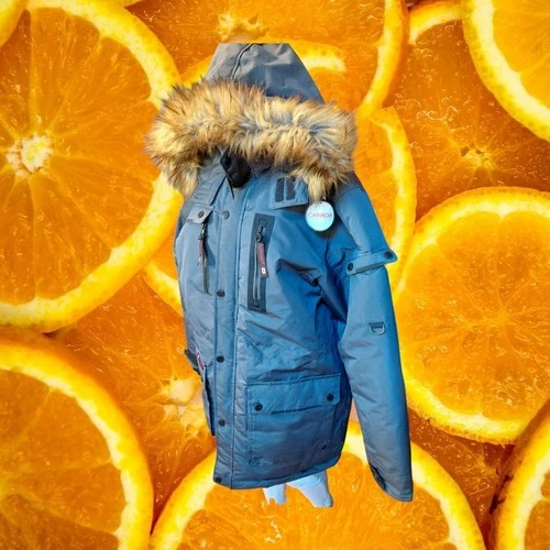 Canada Weathergear Mens Gray Heavy Winter Parka Jacket Faux Fur Hood XL video thumbnail
