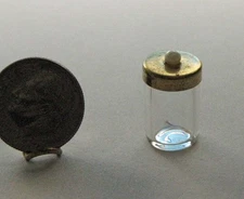 Mini Glass Canister-Dollhouse Jar with lid, 3/8:D x 5/8"H.  Bright Delights