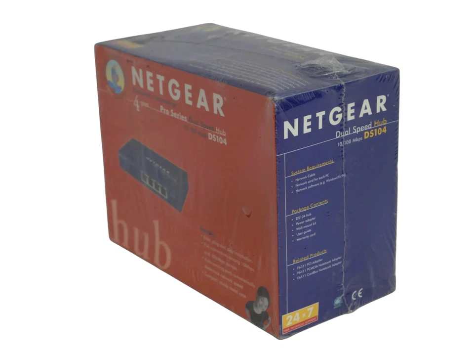Netgear 10/100 Mbps Pro Series Dual Speed 4 Port Hub DS104 - Free Shipping - Image 3 of 4