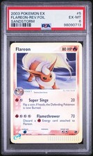 Pokemon 2003 EX Sandstorm Flareon Reverse  Holo  #5  PSA EX-NM Clean Regrade it!