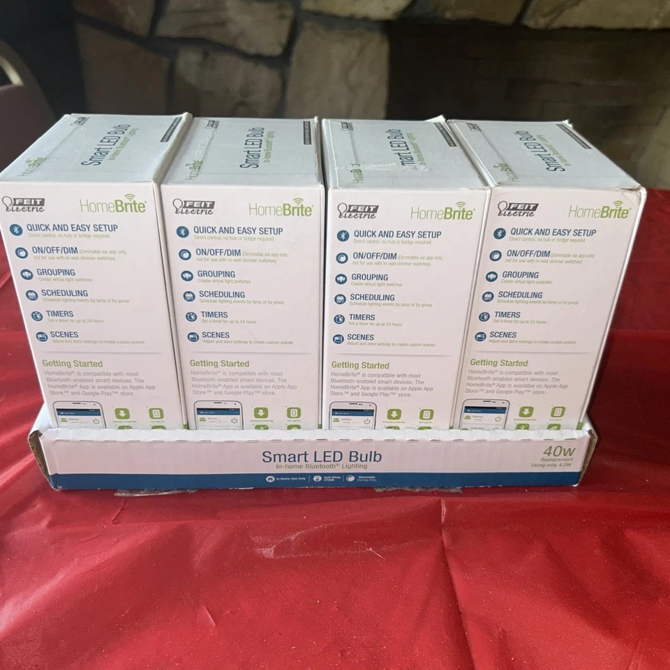 (4) Feit Electric 300 L/40W Equivalent B10 Dimmable Bluetooth Smart LED Bulbs - Image 2 of 3