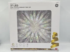 GE 37 LED Dual Color Starburst Christmas Tree Topper 8-Function Green Wire NEW