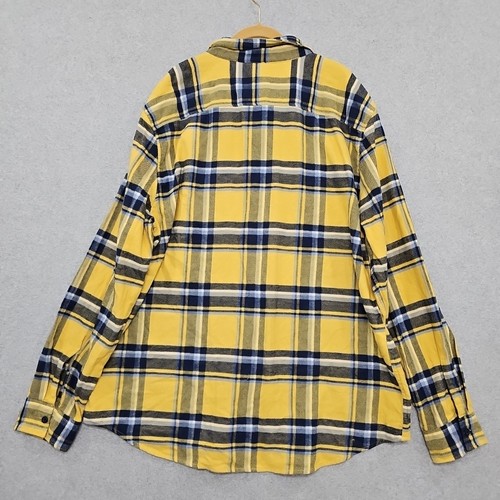 American Eagle Shirt Men's Button Down Flannel Double Pocket Size XXL Yellow... - Picture 9 of 13